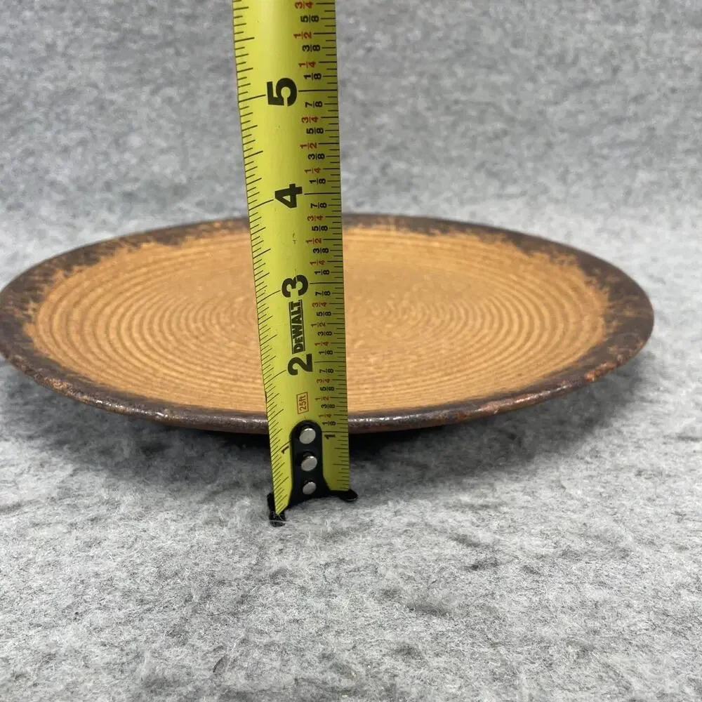 Vintage California Pottery 11 in Platter Circa 1950 Made in the USA Brown Swirl